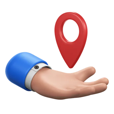 Hand Gesture with Location Pin  3D Icon