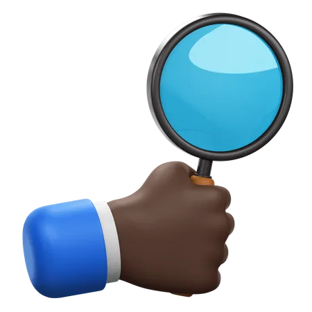 Hand Gesture with Magnifying Glass  3D Icon