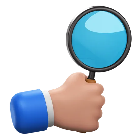 Holding A Magnifying Glass Gesture 3D Icon