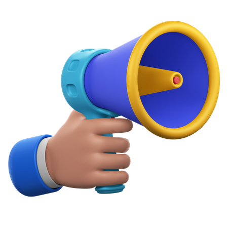 Hand Gesture with Megaphone  3D Icon