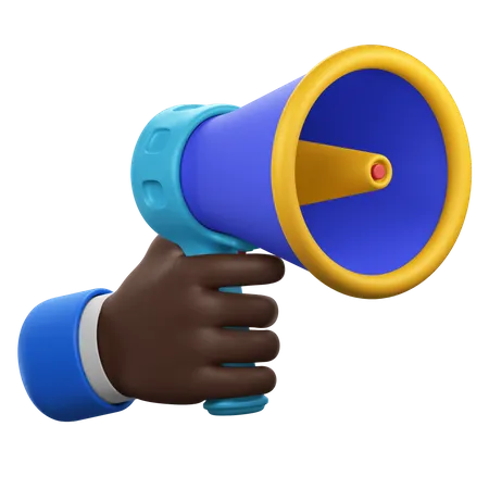 Hand Gesture with Megaphone 3D Icon