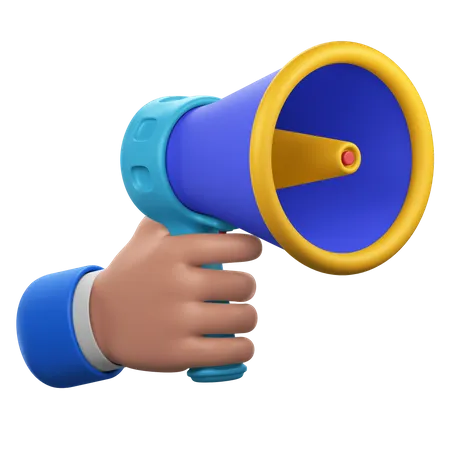 Hand Gesture with Megaphone 3D Icon