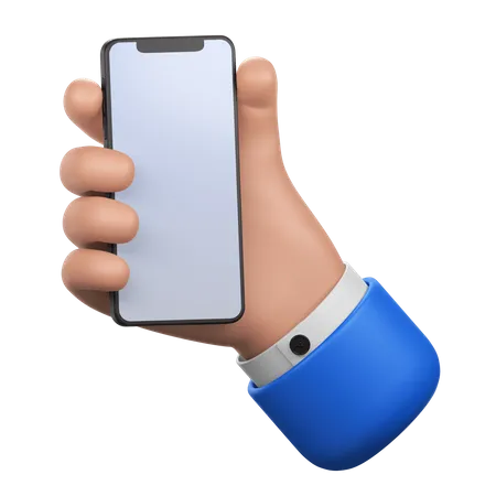 Holding A Mobile Phone Gesture 3D Icon