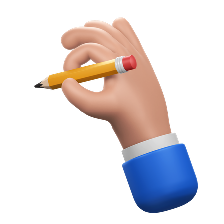 Hand Gesture with Pencil  3D Icon