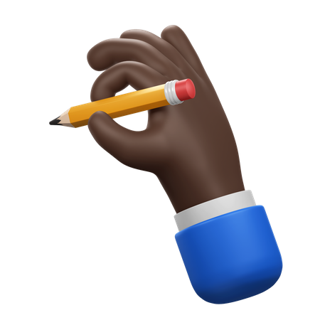 Hand Gesture with Pencil  3D Icon