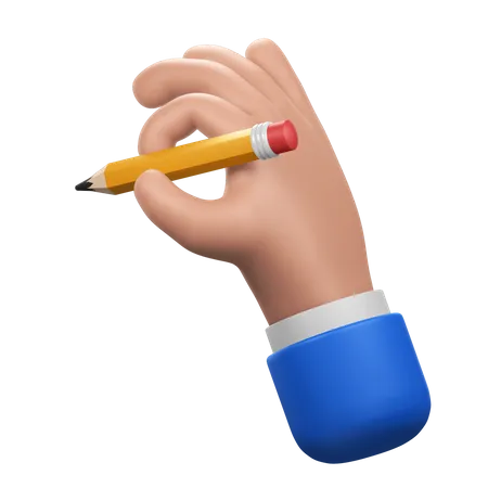 Holding A Pencil Gesture 3D Icon