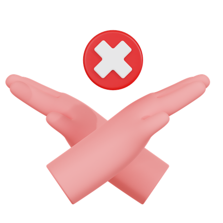 Hand Gesture With Prohibition  3D Icon