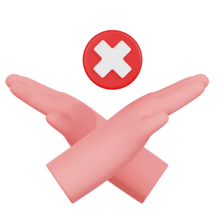 Hand Gesture With Prohibition  3D Icon