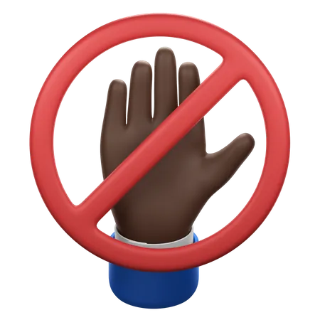 Hand Gesture with Stop Sign  3D Icon