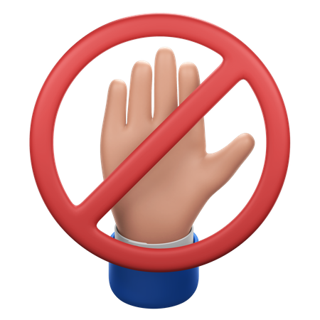 Hand Gesture with Stop Sign  3D Icon