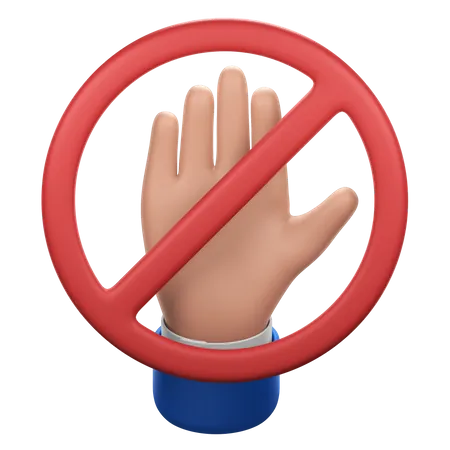 Hand Gesture with Stop Sign  3D Icon