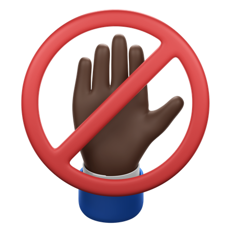 Hand Gesture with Stop Sign  3D Icon