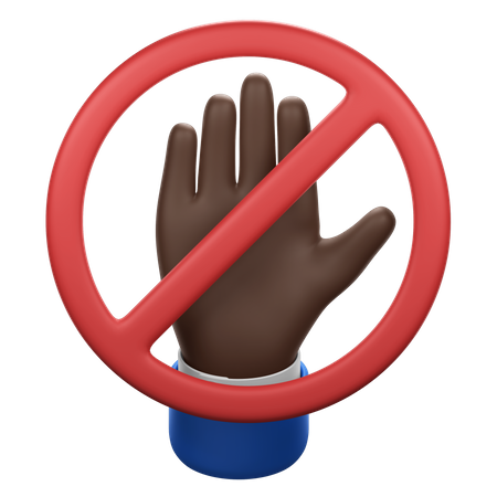 Hand Gesture with Stop Sign  3D Icon