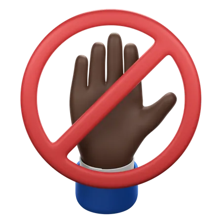 Holding A Stop Sign Gesture 3D Icon