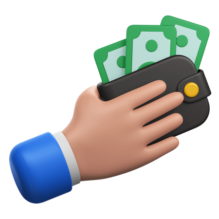 Hand Gesture with Wallet  3D Icon