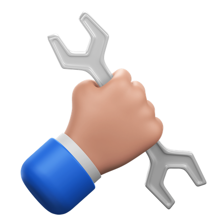 Hand Gesture with Wrench  3D Icon