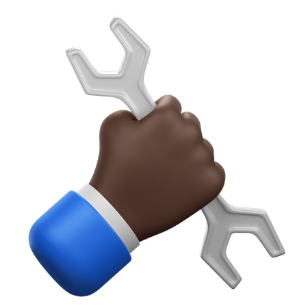 Hand Gesture with Wrench  3D Icon