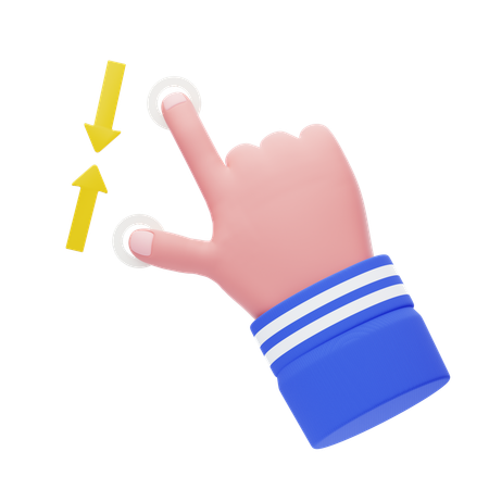Hand Gesture Zoom Out  3D Icon