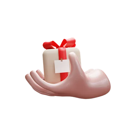 Hand Gift Box 3 D Illustration 3D Icon