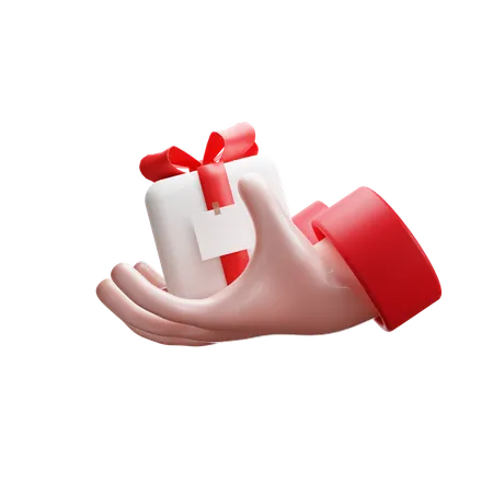 Hand With Gift Box 3 D Illustration 3D Icon