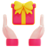 hand gift emoji 3d