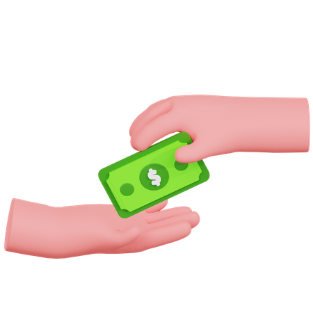 Hand Gift Money  3D Icon