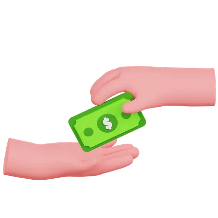 Hand Gift Money  3D Icon