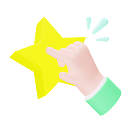 Hand Giving a Star Rating  3D Icon