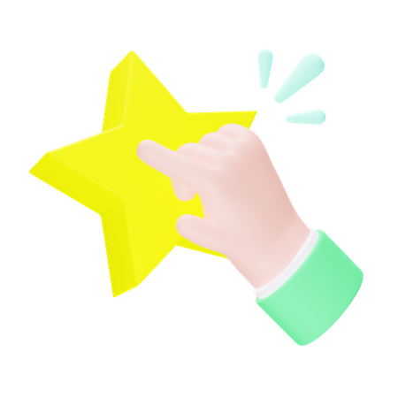 Hand Giving a Star Rating  3D Icon