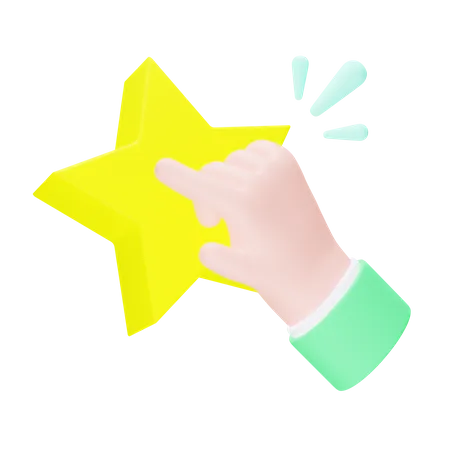 Hand Giving a Star Rating  3D Icon