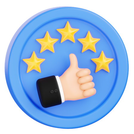 Hand Giving Five Stars in a Circle  3D Icon