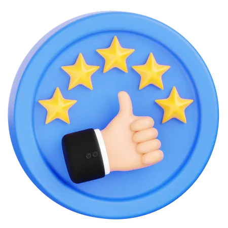 Hand Giving Five Stars in a Circle  3D Icon