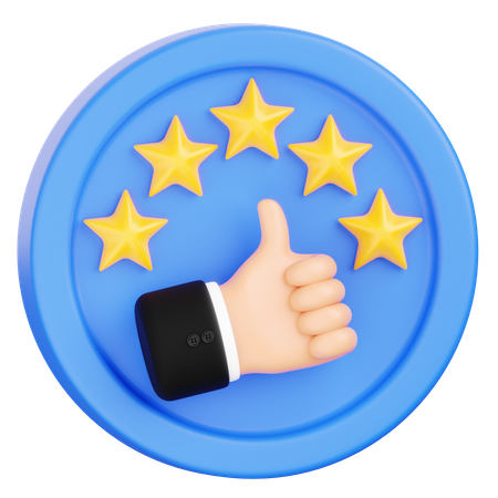 Hand Giving Five Stars in a Circle  3D Icon