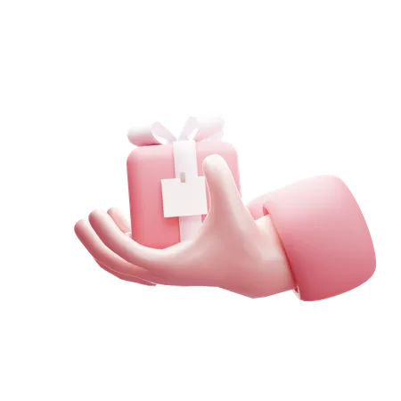 Hand Giving Gift  3D Icon