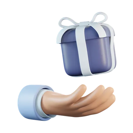 Hand Giving Gift  3D Icon