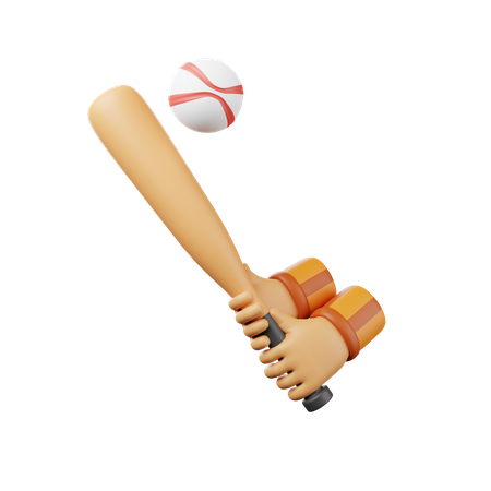Hand Grab Baseball 3D Illustration