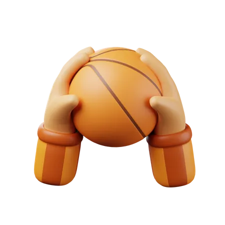 Hand Grab Basketball  3D Illustration