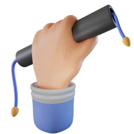 Hand Grab Graduation 3D Icon