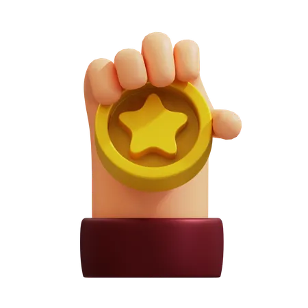 Hand Grab Star  3D Icon