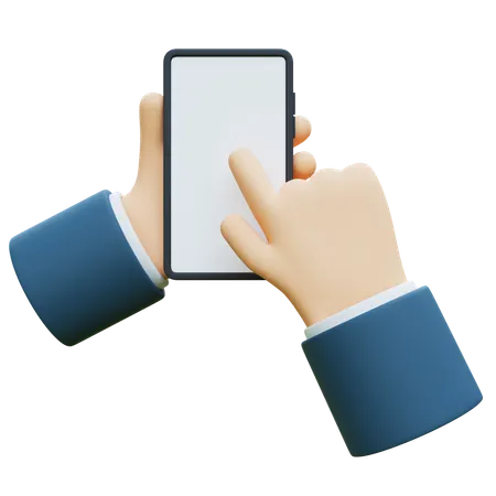 Hand Grab Using Mobile Phone  3D Icon