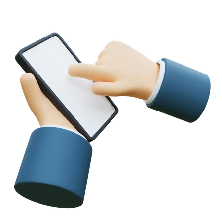 Hand Grab Using Mobile Phone  3D Icon