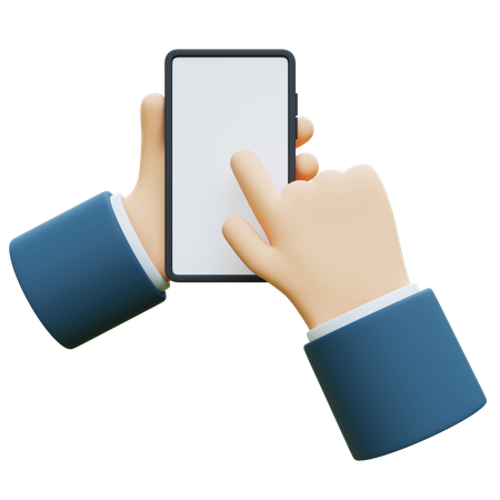Hand Grab Using Mobile Phone  3D Icon