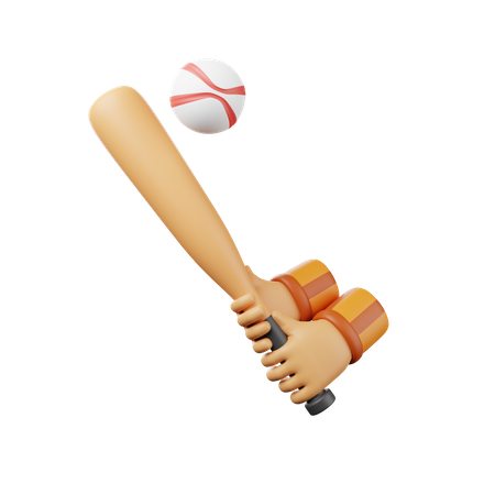 Baseball mit der Hand greifen  3D Illustration