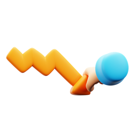 Hand Grow Down  3D Icon