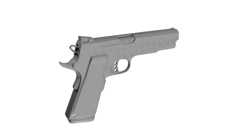 Hand Gun 3D Illustration