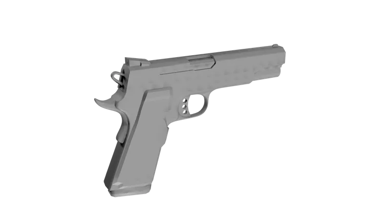 Animated Hand Gun Fire 3D Illustration