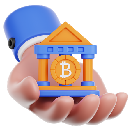 Hand hält Bank  3D Icon