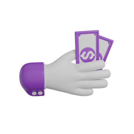 Hand hält Banknote  3D Icon