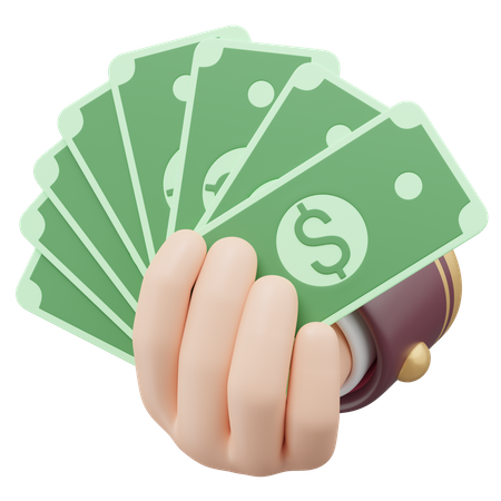 Hand hält Banknote  3D Icon