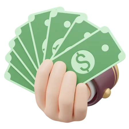 Hand hält Banknote  3D Icon